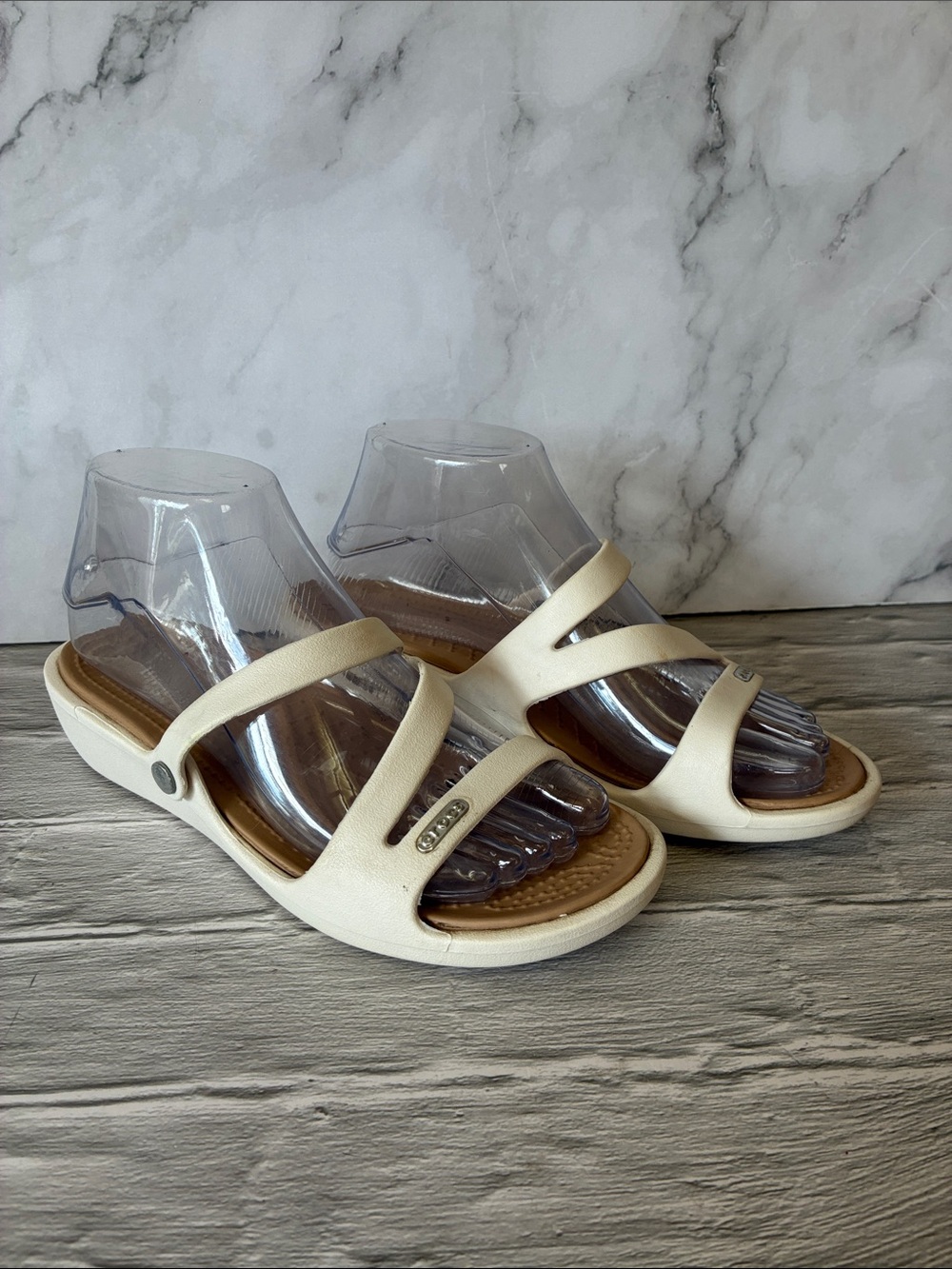 Crocs White Patricia Wedge Sandals